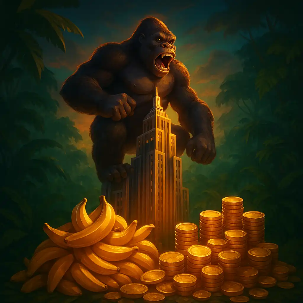 King Kong Cash Even Bigger Bananas 4 slot artwork with jungle giant ape